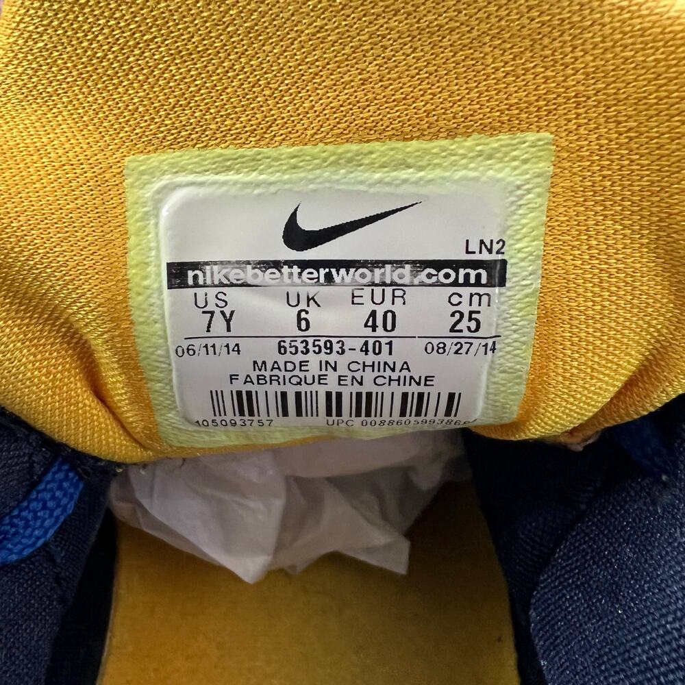 Nike Kobe 9 EM GS Gym Blue University Gold 7Y / Women’s 8.5 Warriors - Picture 11 of 12